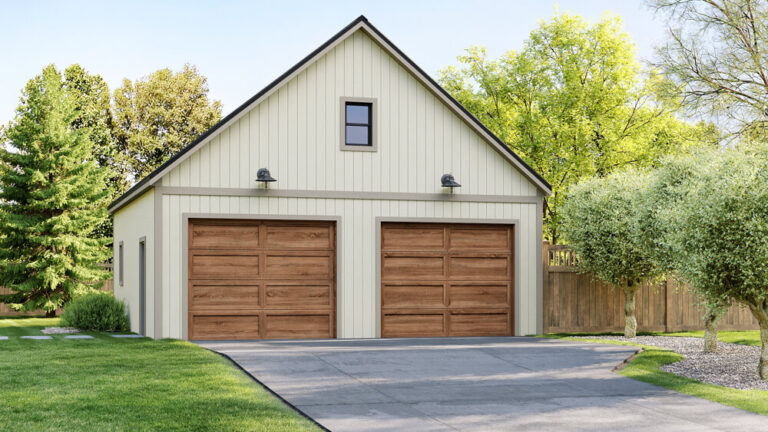 Witmer two car garage with living area upstairs by gablewick